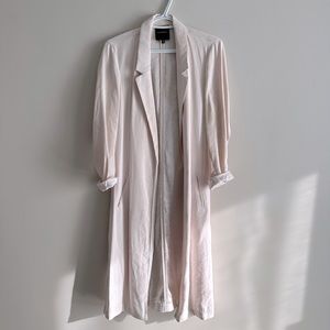 Dynamite Blush Pink Longline Duster Jacket | Lightweight Blazer | Size M